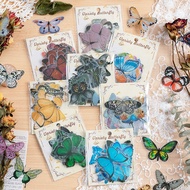Journamm 40pcs/pack PVC Materials Butterfly Stickers DIY Journling Supplies Art Collage Junk Journal Scrapbooking