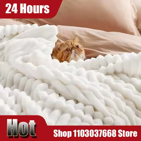 Soft Blanket Solid Color Cozy Smooth Quilt With Stripe Family Commonly Used Stay Warm Beddings House