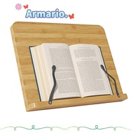 ARMARIO Book Stand, Folding 8 Adjustable Reading Holder, Durable Multi-Functional Wooden Tilt Angles