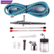 LOVETOUCH Dual Action Airbrush Set 0.2mm/0.3mm/0.5mm Needle Air Brush Spray Paint Art G1S4