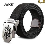【人氣爆款】JWKE骷髏頭男士帆布腰帶少年休閒皮帶韓版百搭個性青年學生褲帶潮