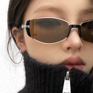 Old Money Style Retro Small Brown Glasses Female High-End Fashion All-Match Cat Eye Sunglasses Y2K F