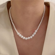 Pearl Pendant Necklace Statement Clavicle