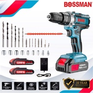 BOSSMAN Cordless Drill PowerDrill Impact Hand Cordless Hammer Electric Screwdriver 电钻