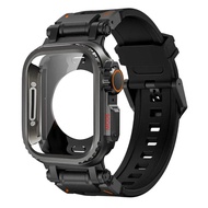 สายซิลิโคน+เคสโลหะผสม สำหรับ Apple Watch Ultra 3 2 1 49 มม. สำหรับ IWatch Series 9 8 7 6 SE3 SE2 SE