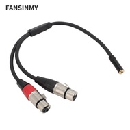 FANSINMY Y Splitter Cord Wire, 30cm / 11.81in Professional 1/8 Female To Dual XLR Female Cable, Flex