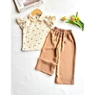 One Set Aurora 1-7 years old Latest girls' Outfit Crinkle Ratu mix crinkle material r