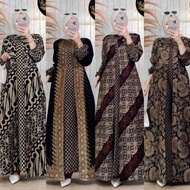 New Baju Batik Gamis Mix Kombinasi Polos Elegan Best Seller Top Brand /Lenganpendek/SeragamKantor/Ba
