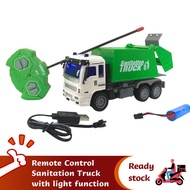 Remote Control Sanitation Truck with Rechargeable Battery Vehicle Toys RC Mainan Lorry Sampah 27mhz 