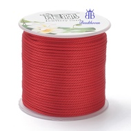 1roll Polyester Braided Cords for Jewelry Making Beading Crafting Red 1.5mm about 21.87 yards(20m)/r