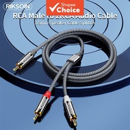 Riksoin RCA to 2RCA Subwoofer Cable 2RCA to 1RCA Bi-Directional RCA Y Adapter Cord