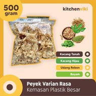 Peyek Rebon, Kacang Tanah, Kacang Hijau, Bayam Kemasan Plastik Besar