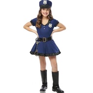 [Ready Stock] S-XL Children's Day Costume Stage Performance Female Police Uniform Children's Clothin
