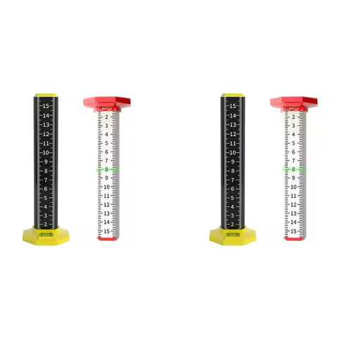 Professional 4Pcs Ceiling And Floor Tile Height Ruler, Measuring Ruler With Magnetic Base, Measuring