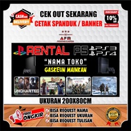 Banner RENTAL PS PLAYSTATION Spanduk RENTAL PS PLAYSTATION 200X100 cm ( Bayar DiTempat )