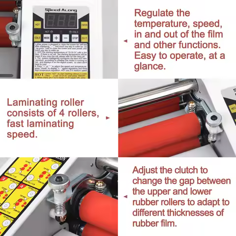 9350 A3+ Laminating Machine Four Roller Cold Hot Laminator Rolling Machine Film Photo Laminating Mac