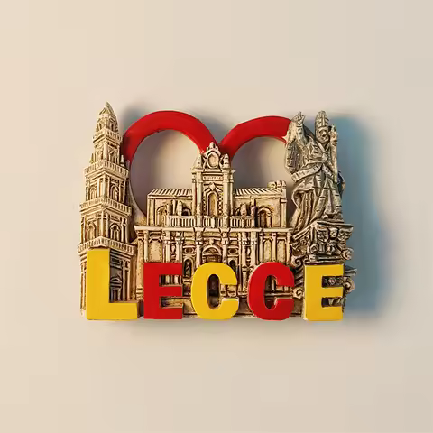 Italy，lecce，church，3D Stereoscopic，Tourism souvenirs，Resin painting，Decoration home，Refrigerator mag