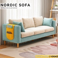 YOOKE Fabric Sofa Nordic Small Apartment Simple Sofa Small Living Room Double Sofa 2 Seaters 3 Seaters Technology Fabric Waterproof Stock