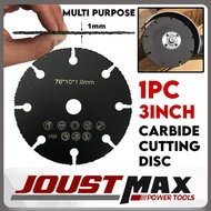 GB54 1pc 3" 76 x 10 x 1.0mm ANGLE GRINDER CARBIDE MULTIPURPOSE CUTTING DISC Wood With Nails Plastic 