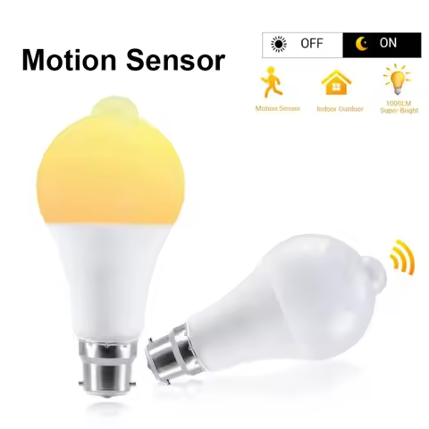 B22 LED Bulb Light 12W 15W 18W 20W PIR Sensor Motion Bulb Lamp Energy Saving For Living Room Bedroom