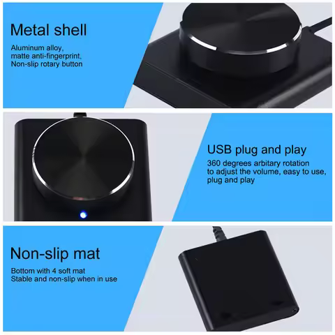 USB Volume Control Knob PC Computer Speaker Audio Volume Controller 2 Modes Volume Adjustment Knob w
