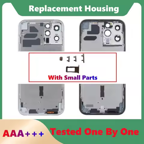 Replacement Back Housing For iPhone X XR XS 11 12 13 14 Pro Max Mini Glass Cover Middle Frame Chassi