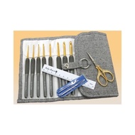 TULIP - Hakpen (Alat/Jarum Rajut) Tulip ETIMO ABU - Gold / ETIMO Gray Crochet Hooks - GUNTING GOLD S