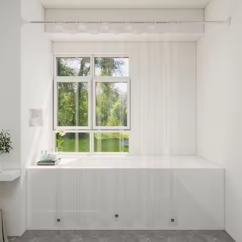 1pc Transparent Magnet Shower Curtain, Waterproof PEVA Material, Bathroom Decor Item