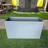 RUDI PB4 Matte Premium Thick Reinforcement Extra Large Fiberglass White Planter Box Garden Flower Po