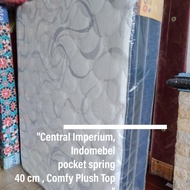 PTR New Comfy Plush Top Central Imperium kasur Pocket Spring Bed 40 cm