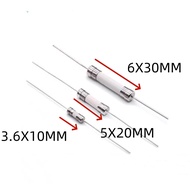 10PCS 3.6X10 5X20 6X30 F Fast T Slow ceramic fuse With pins 0.5A 1A 2A 3A 3.15A 4A 5A 6A 6.3A 8A 10A