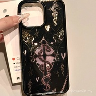 Cross Black Snake iphone16/15promax American Phone Case 13promax Shock-resistant XSMAX Cool 14/12/11