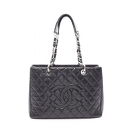 【二手】香奈兒 Matelassé Grand Shopping Tote Bag GST A50995 黑色魚子醬紋小牛皮（粒面小牛皮）GST 鏈條手提包 女士