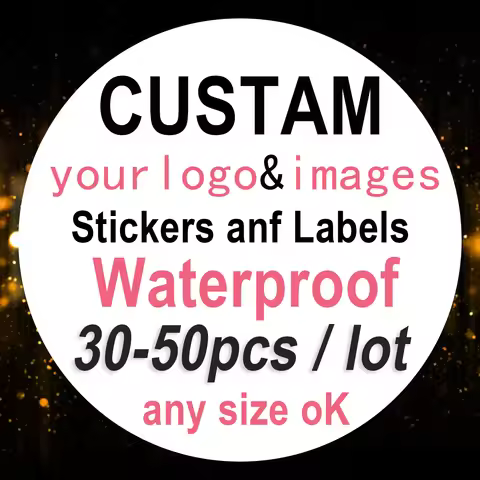 Custom Stickers and Company Logo Personalized Labels, Waterproof and Design Your Own Labels, Birthda