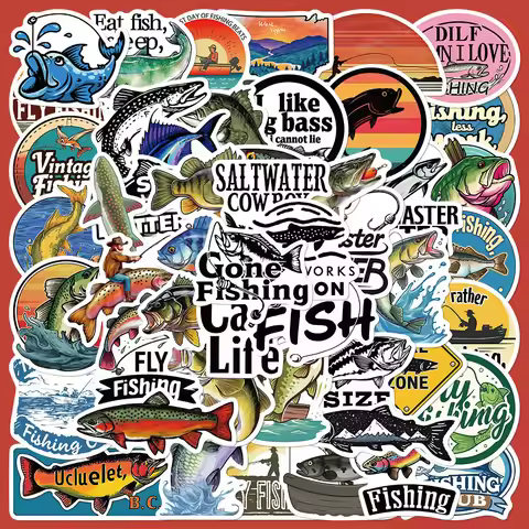 50PCS Outdoor Travel Fishing Diving Graffiti Stickers - Unique Decor for Luggage, Bikes & Skateboard