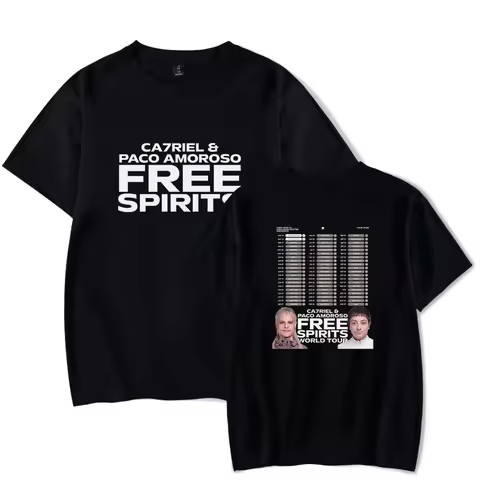 Ca7riel & Paco Amoroso Free Spirits Merch Crewneck Short Sleeve Men Women Tee Tops Casual