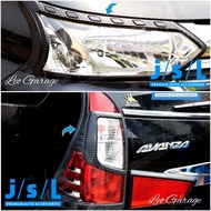 GRAND AVANZA 2015 2018 PAKET GARNISH DEPAN BELAKANG HEAD TAIL LAMP LAMPU LIS LIST LAMPU COVER HITAM