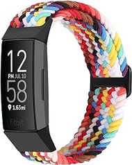 Women Men Elastic Braided Solo Loop Stretchy Straps Nylon SportBand Wristband For Fitbit Charge 4 / Fitbit Charge 3 (Multiple Colours)