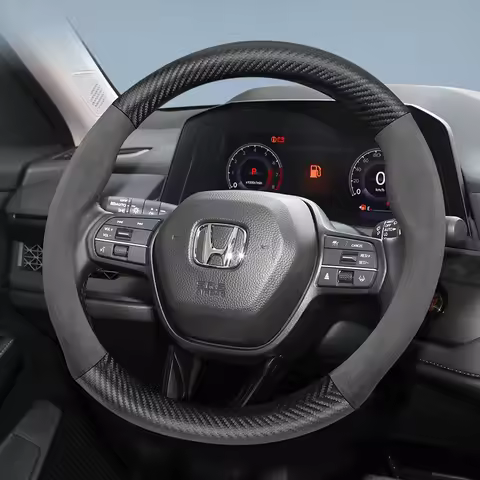 Suitable for Honda Suede Matte Carbon Fiber Texture Steering Wheel Cover Suitable for Civic Fit 8Th 