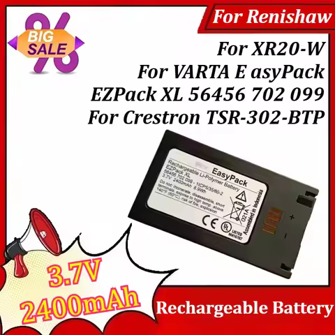 3.7V 2400mAh Rechargeable Battery for Renishaw XR20-W for VARTA E asyPack EZPack XL 56456 702 099 fo