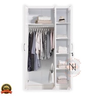 NH 3 Door wardrobe with stainless steel handle/ almari/ almari baju/ almari baju kayu/ 衣橱