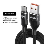Sensaura 10A 200W USB Type C cable Super Charging cable Compatible 7A 140W /6A 120W/5A100W Suitable
