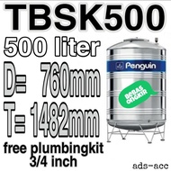 Toren Tangki Air Penguin StainlessSteel TBSK 500 / 500 liter