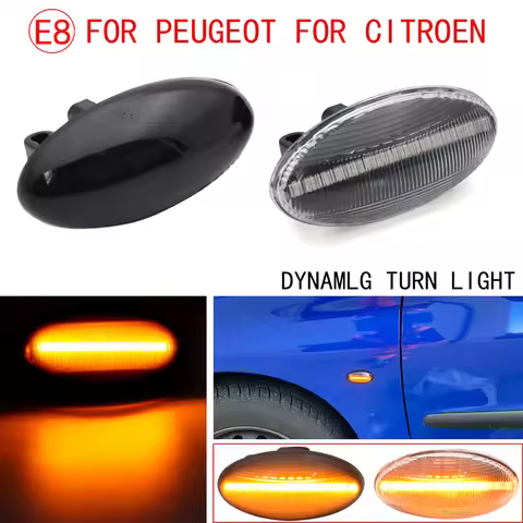 Dynamic Fender Turn Signal For Peugeot Citroen C1 C2 C3 C5 C6 107 206 307 407 607 1007 Berlingo Jump