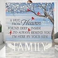 Personalized Memorial Blanket Gift, Sending Hugs from Heaven, Blanket Memorial Gift for Family Membe