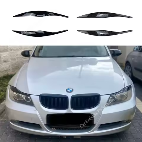 2Pcs ABS Gloss Headlight Evil Eyebrows Eyelids For BMW E90 E91 3 Series 318i 320i 320d 325i 330i 330