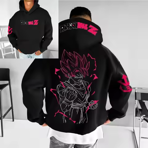 2026 Dragon Ball Men's Hoodie Sweater Zamasu Goku Black Japanese Anime Fall Boy Kids Harajuku Long S