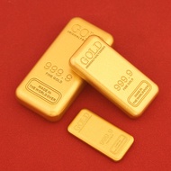 Gold-Plated Imitation Gold Bullion Gold Brick Investment Sample Prop Ornament Metal Gold Brick Solid