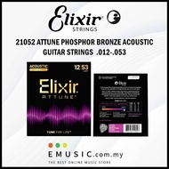Elixir Strings 21052 ATTUNE Phosphor Bronze Acoustic Guitar Strings Custom Light 12-53 (Elixir 21052