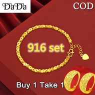 Gelang Tangan Perempuan Viral Murah Gold 916 Original Malaysia Auction Bracelet for Women Korean Style Buy 1 Take 1 Free Earrings Four Leaf Clover 24K Bracelet Lucky Bangle Rantai Tangan Perempuan Emas Korea Cop 916 闺蜜手链